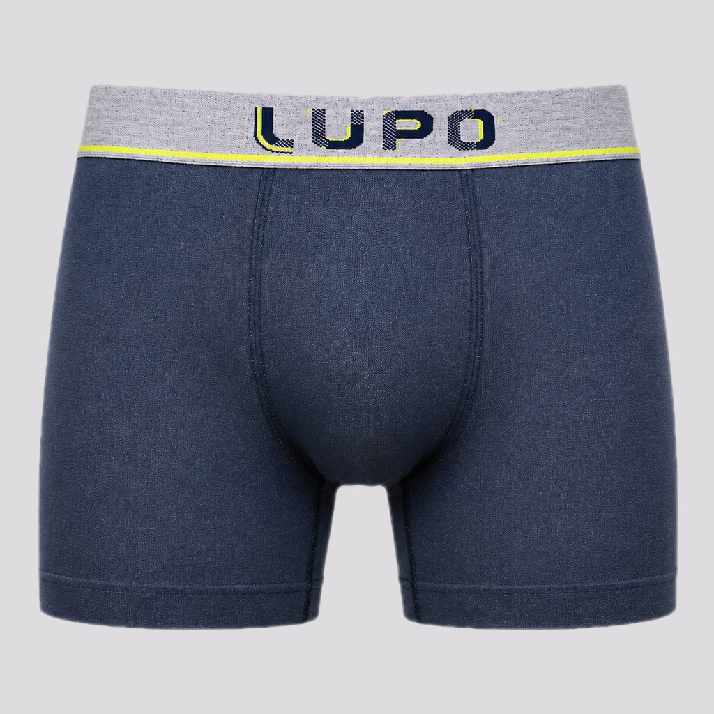Cueca Lupo Boxer Algodão com Elastano Azul