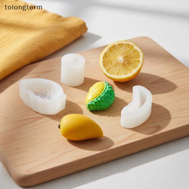 DIY Vela Aromaterapia Molde De Silicone 3D Forma Fruta Manga Banana Lichia Para Sabão Artesanal Resina Arte E Artesanato