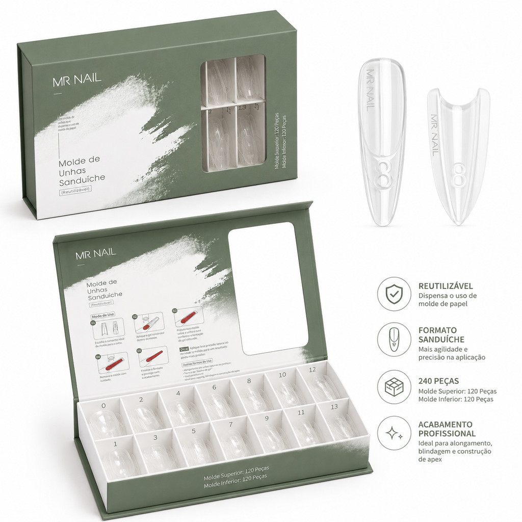 MOLDE SANDUICHE MR NAIL ALMOND BW076