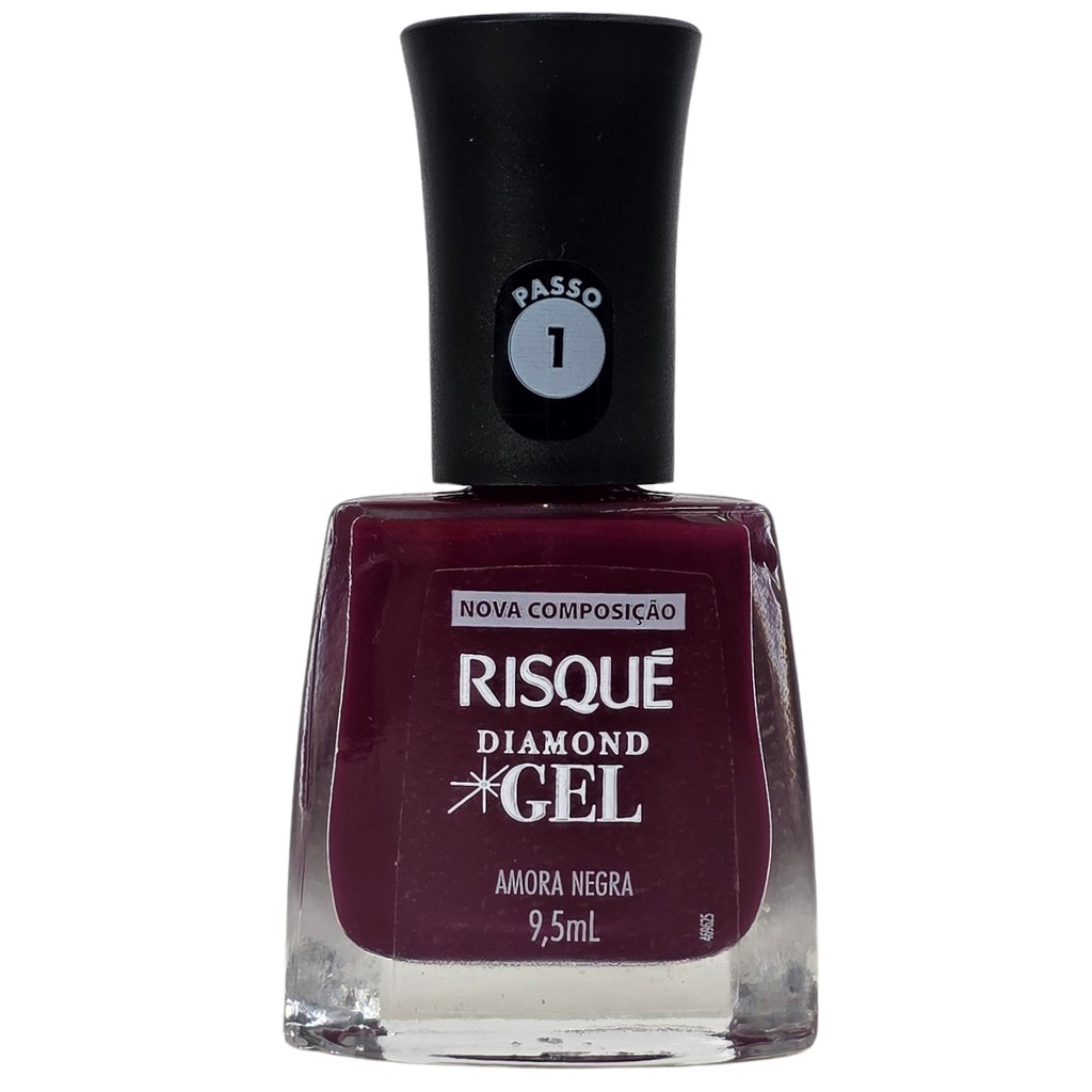 Esmalte Amora Negra Diamond Gel Risque 9,5ml