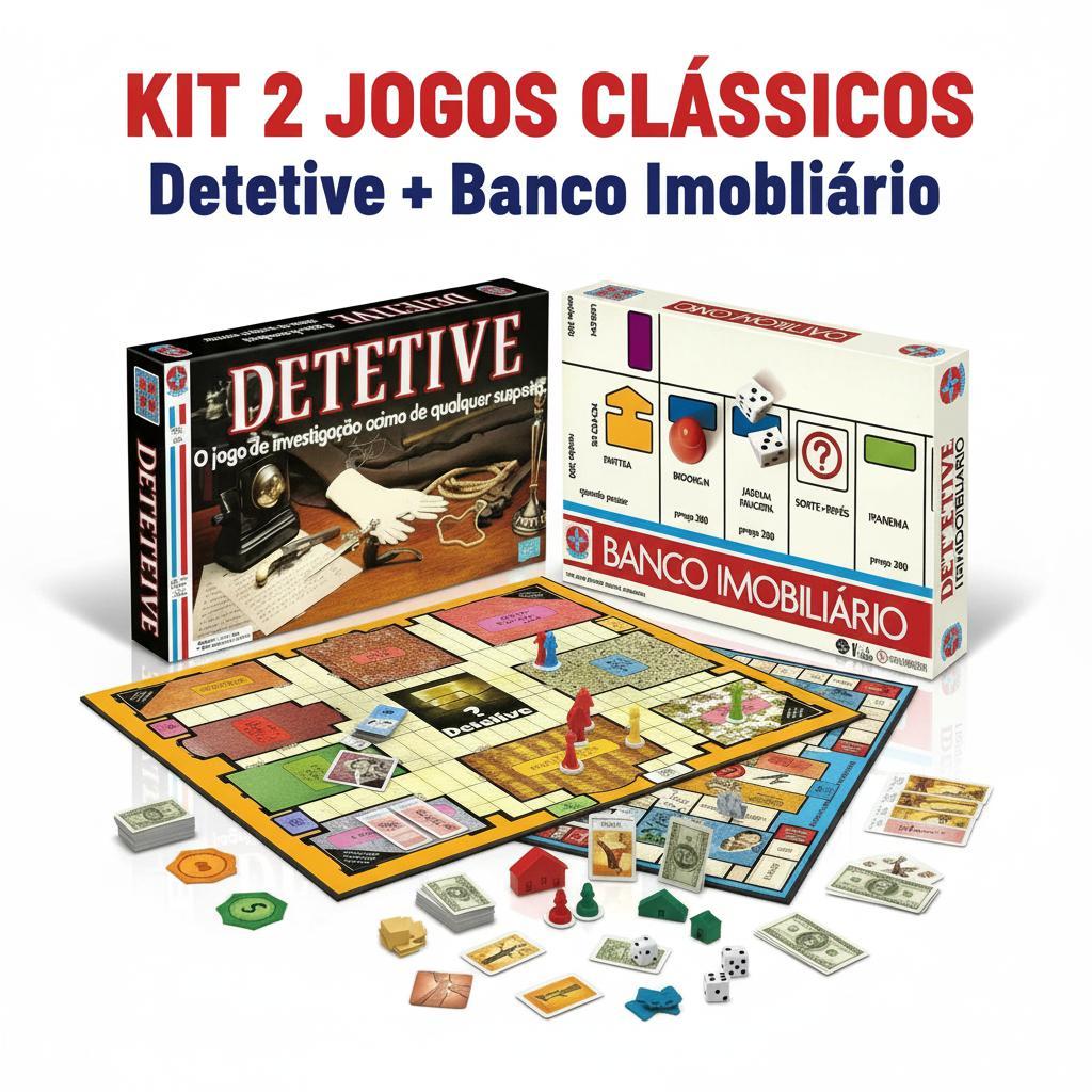 Kit Detetive e Banco Imobiliário Retrô Estrela Oficial