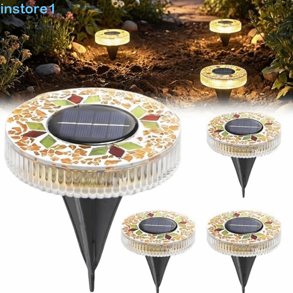 Luzes LED De Estaca De Jardim INSTORE , Luz De Disco Solar/Liga Automática À Prova D'água Colorida Para Gramado