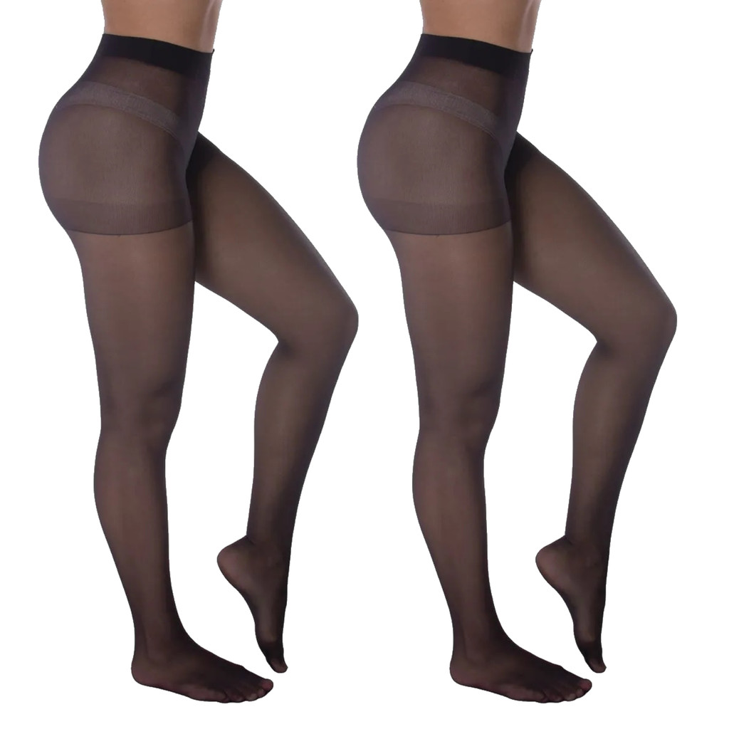 Kit com 2 Meias Calças com Elastano Fio 15 Adulto Selene
