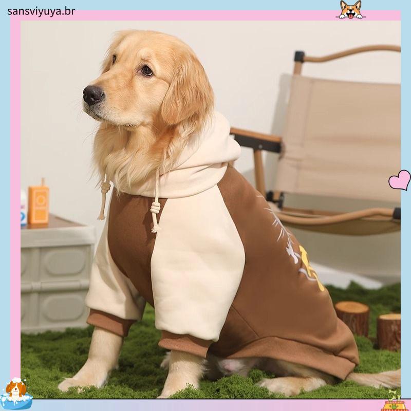 Cão quente moletom com chapéu outono inverno Plus Size adequado para 10-37.5KG cão Golden Retriever borda pastor Labrado