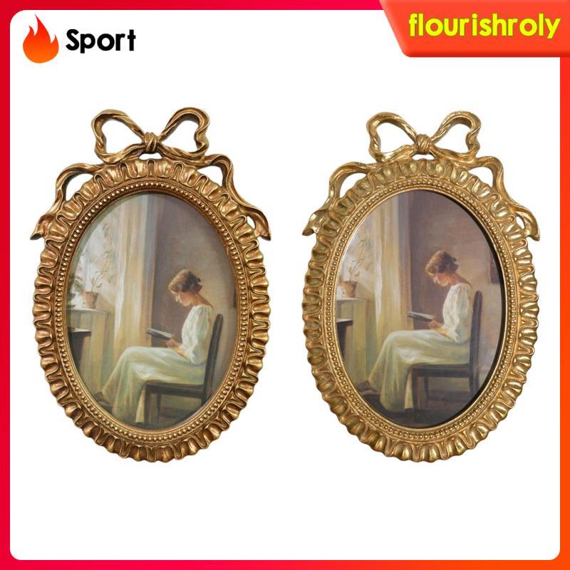 [Flourishroly2] Moldura Oval Vintage Em Resina , Peça Central Ornamentada , Decoração De Casa Para Exibição De Parede ,