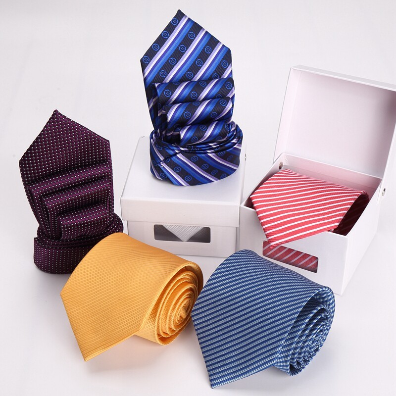 Novo negócio Formal Wear Casual listras cor sólida trabalho entrevista casamento noivo padrinhos feitos à mão 8cm gravat