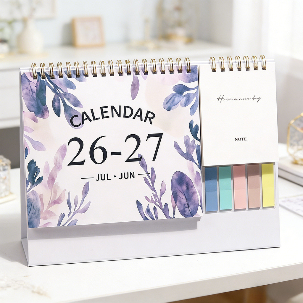 Calendário 2027 Novo Calendário de Mesa Ornamento Criativo para Escritório Calendário Mensal de Autodisciplina com Bloco