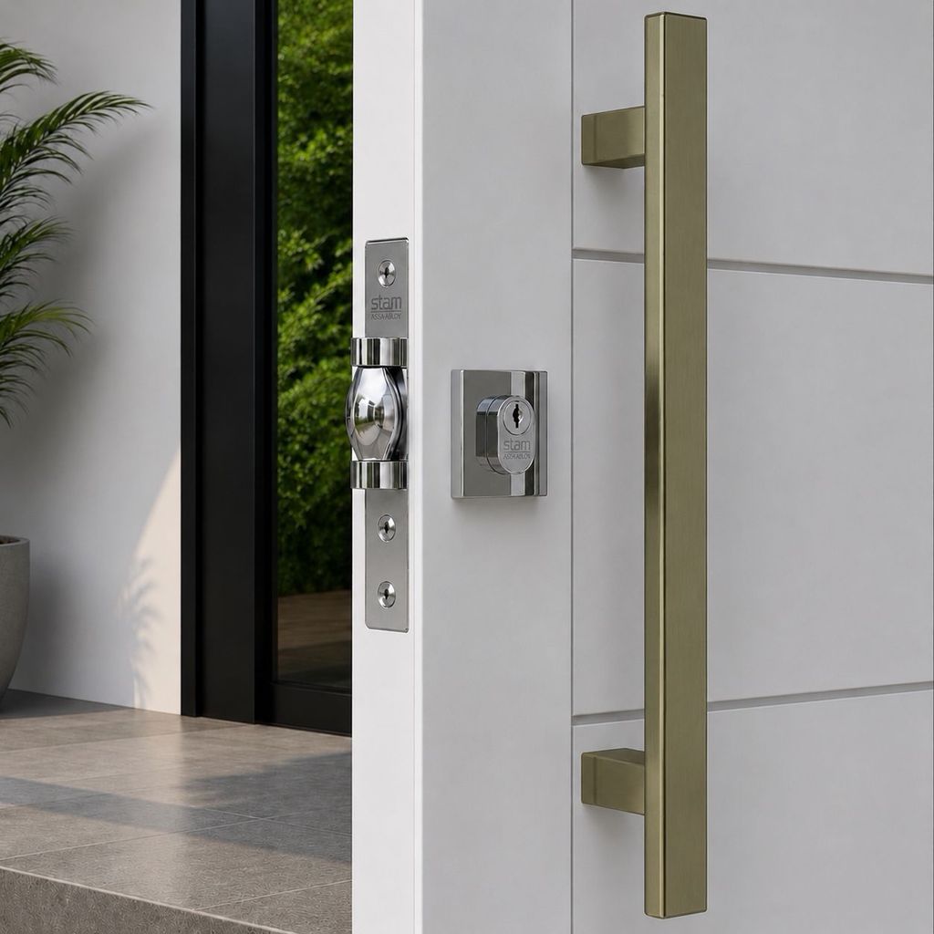 Puxador Porta Pivotante 60 Cm Inox Bronze Reto Italy