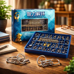 Quebra-cabeça Chinês de Metal 30 Peças Desafio de Lógica Quebra Cabeça Puzzle Lógico Brinquedo Infantil Presente