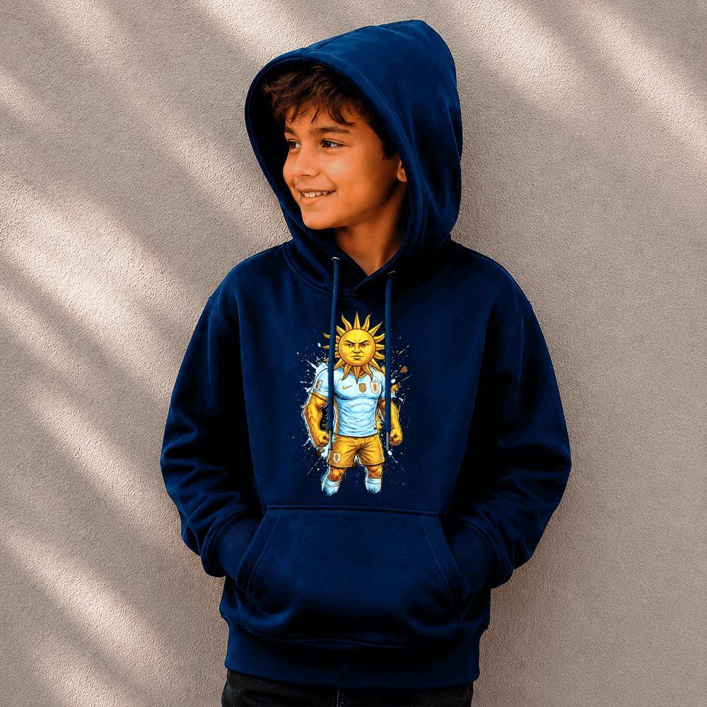 Moletom Canguru Infantil Azul Brasil Copa Bandeira Futebol Taça Hexa Roupa Menino Casaco Com Capuz