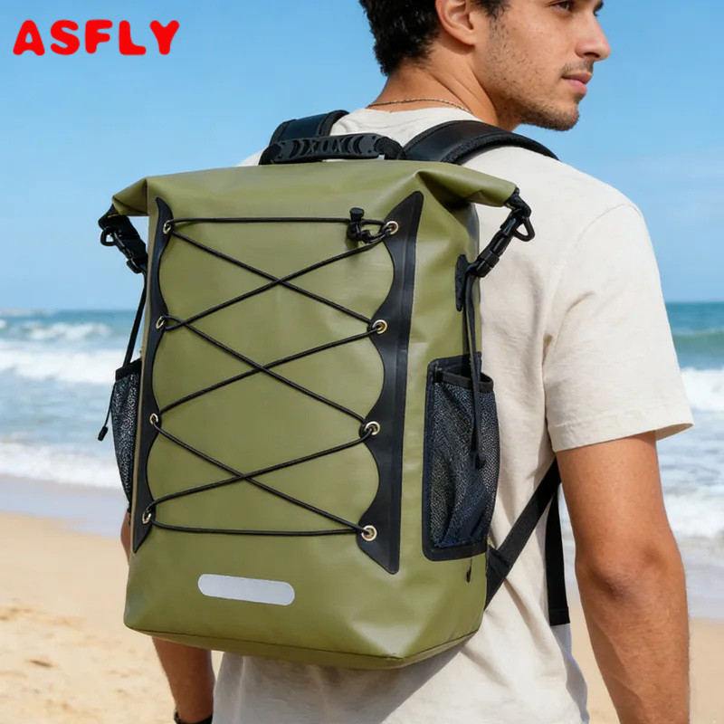 Saco Seco À Prova Dwaterproof Água Caiaque Mochila Cordão Deriva Natação Rio Trekking Ombro Praia Mergulho Rafting Canoa