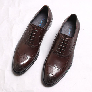 Braddock sapatos de couro esculpido masculino britânico couro genuíno negócios Formal Wear apontou Toe sapatos rendas Re