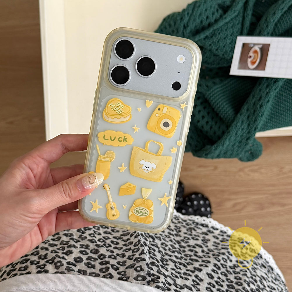 Capa Capinha Case For iPhone 17 Pro Max 16 15 TPU Dog Puppy Draw Skin Friendly Bread Translucent