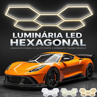Luminária Colmeia LED Profissional 3 Cores Opcional, Bivolt, 5 Células para Estética Automotiva