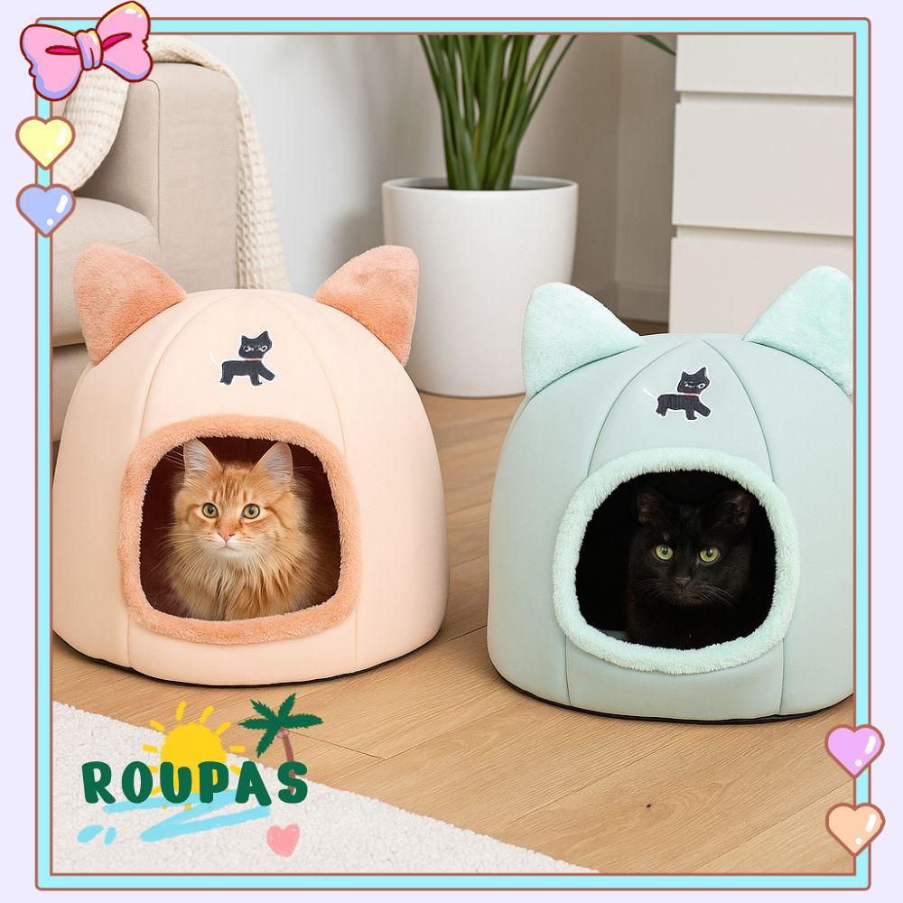 Cama De Gato De Abóbora ROUPAS , Casa De Castelo Para Animais De Estimação Fechada Quente , Condomínio Confortável Gatos