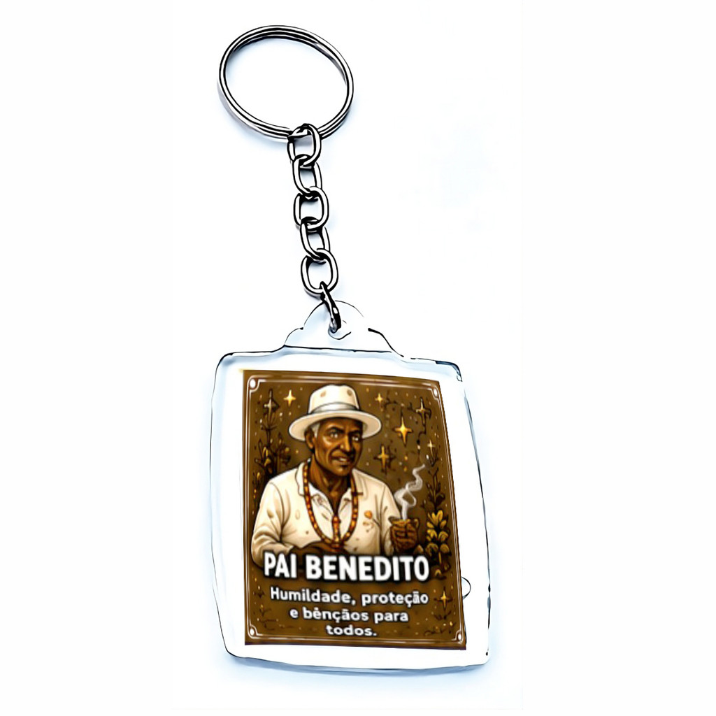 Kit 10 Chaveiros Pai Benedito Umbanda Preto Velho