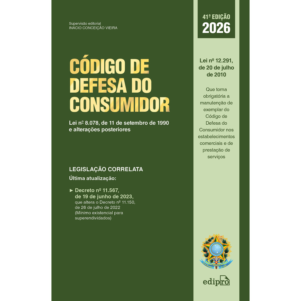 Código de Defesa do Consumidor 2026: Lei nº 8.078, de 11 de setembro de 1990