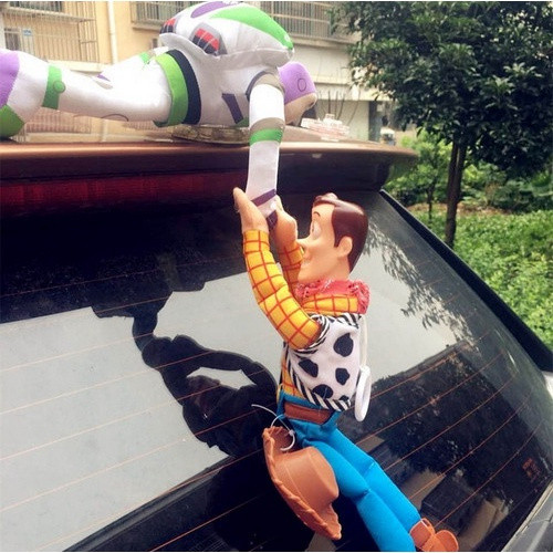 Brinquedo Divertido de 45cm do Toy Story, Boneco 3D do Xerife Woody e do Carro Buzz, Boneco da Jessie para Pendurar no C