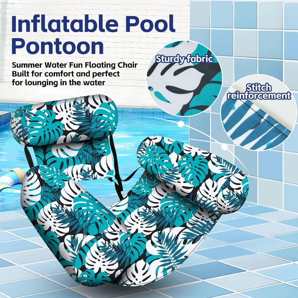 Cadeira Espreguiçadeira Flutuante Com Braço E Encosto Explodir Piscina Inflável Flutuador , Cama Dobrável Esportes
