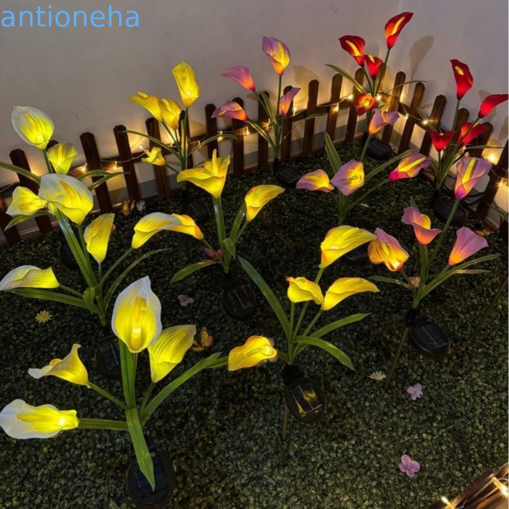 Lâmpada Solar De Flor De Calla ANTIONEHA , Luzes Criativas De Estaca De Flores À Prova D'água , De Chão De Jardim Econom