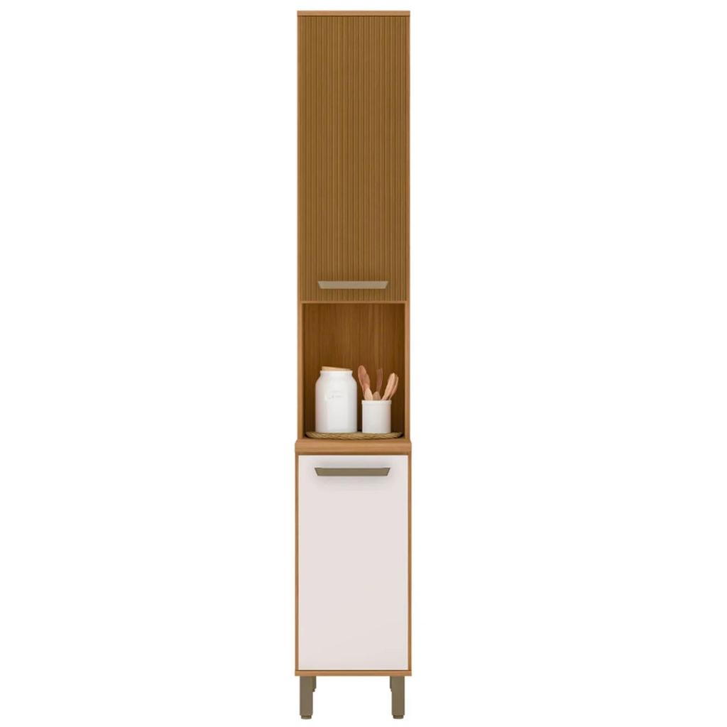 Paneleiro de Cozinha 2 Portas 36cm Rita Freijó/Off Acetinado Z44 - Mpozenato