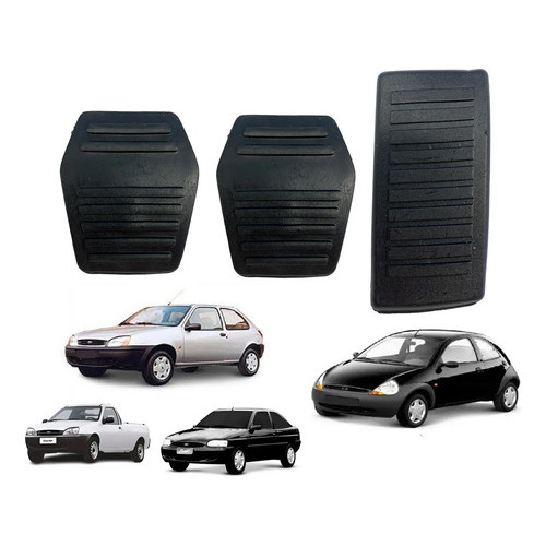 Kit Capa De Pedal Ford Ka Fiesta Escort Courier 3 Peças