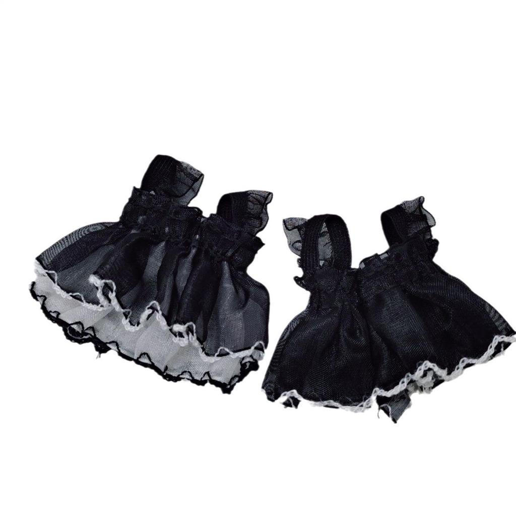 2025 novo estilo bonito preto branco vestido traje brinquedo com roupas de bebê saia de renda cão boneca mestre20251215
