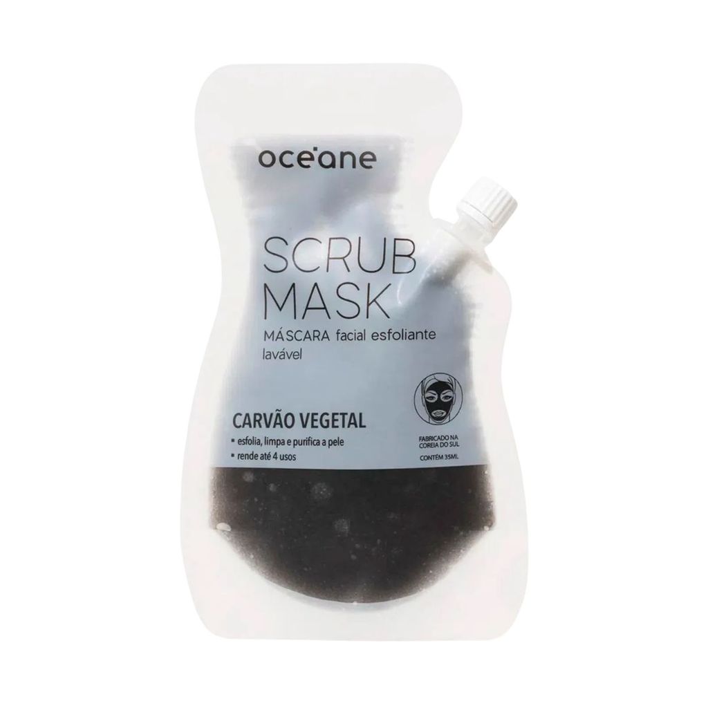 Máscara Facial Esfoliante de Carvão Vegetal Scrub Mask Océane