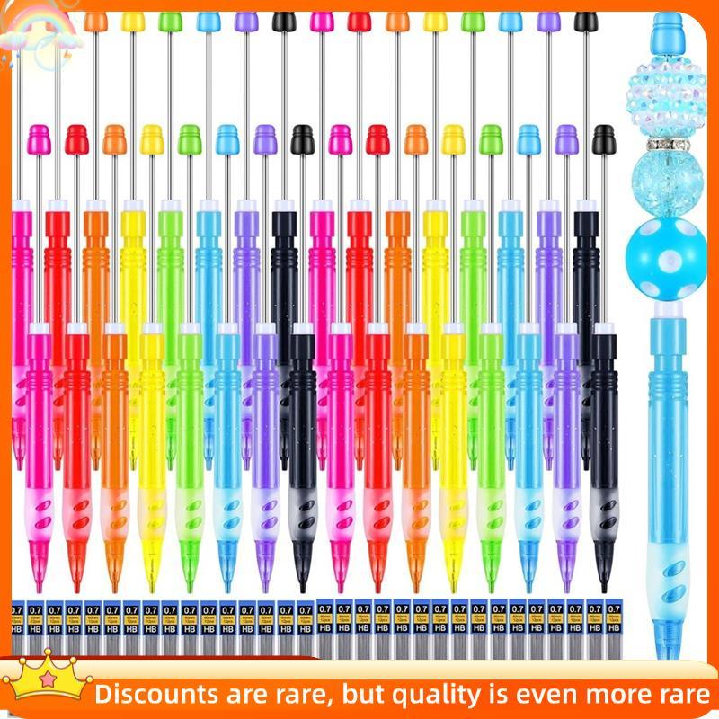 Conjunto De Lápis Mecânico Beadable De 32 Peças , Mini Coloridos Com Recargas De Chumbo Para Escrever , Desenho , Artesa