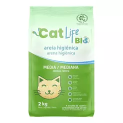 Areia Higiênica CatLifeBio Areia Média Menos Rastro Gato 4Kg