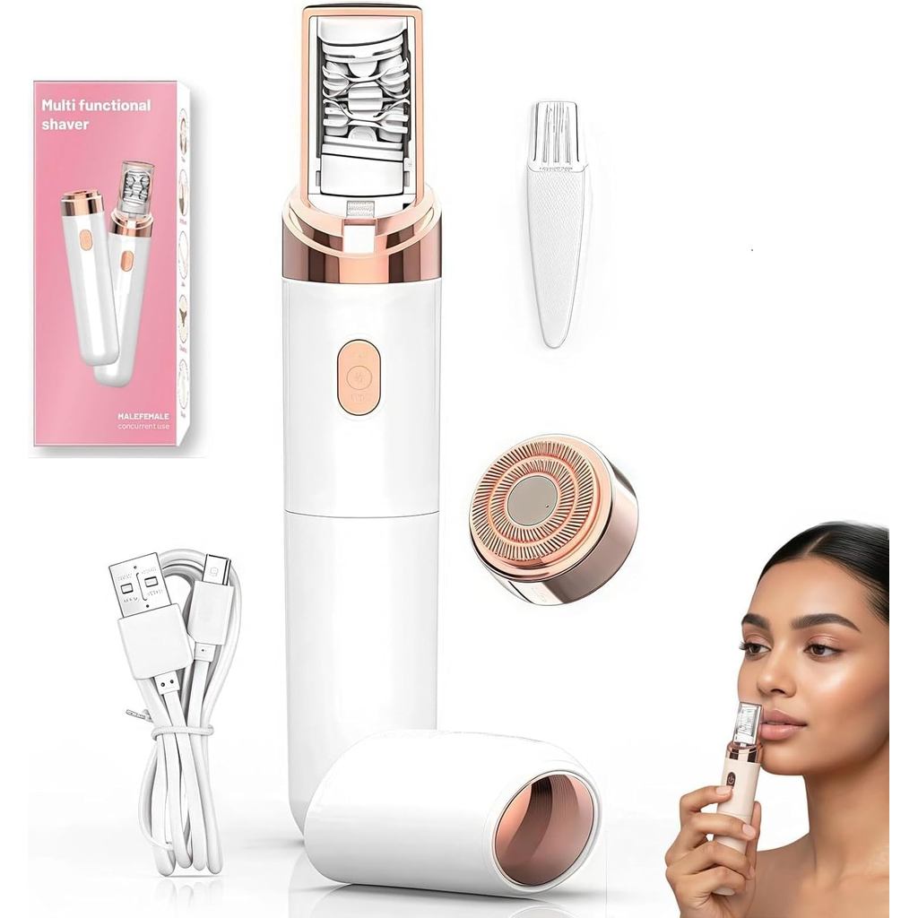 Epilador, Remoção de Pelos Faciais para Mulheres, PluxyEpil 2 em 1 para Remoção Suave da Raiz de Pelos Grossos e Finos, 