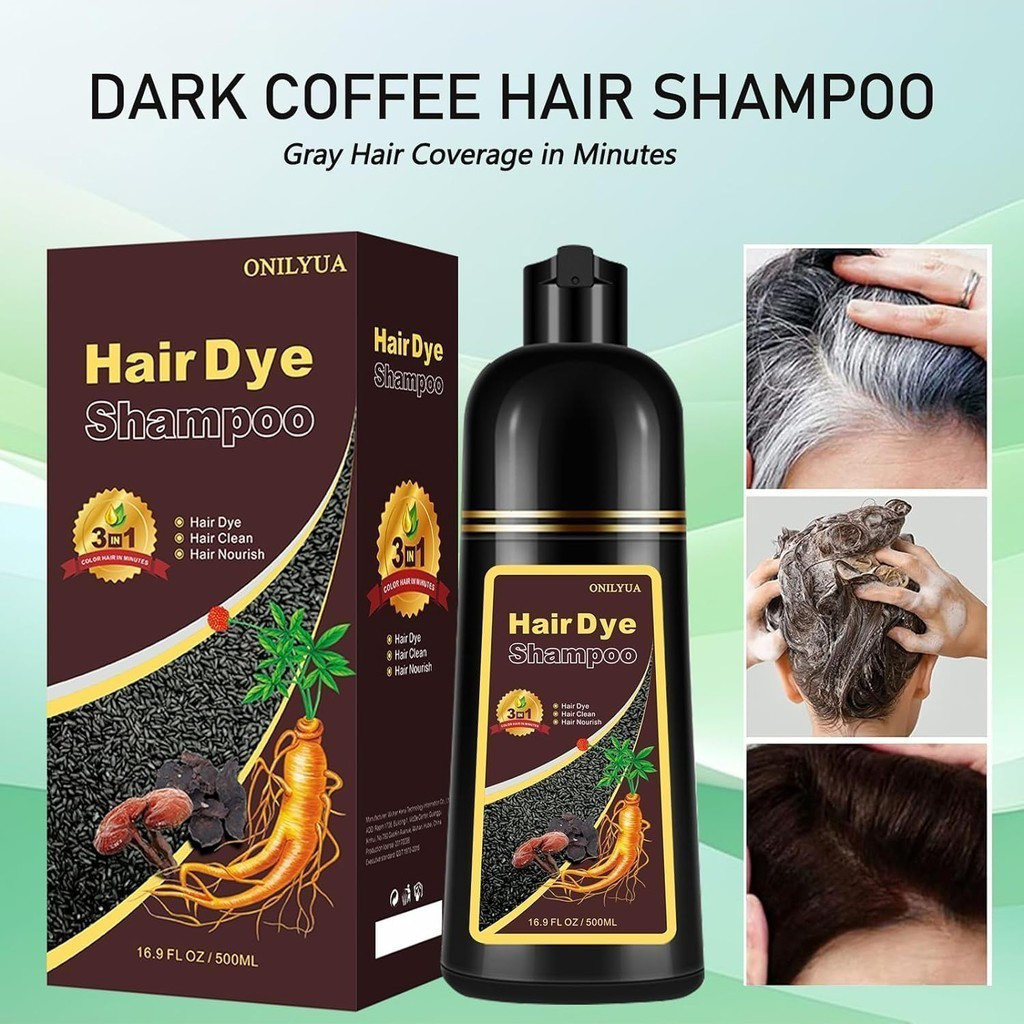 EARQ TIGN Este shampoo É Adequado Para Cabelos Grisalhos Escuros , Todos Os Tipos De Brunettes E Tinturas Pretas De Long