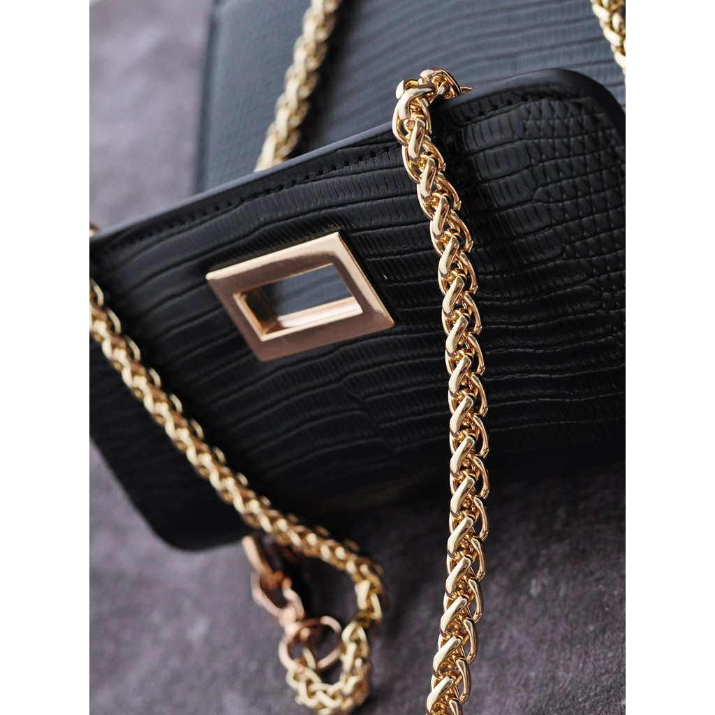 Petty Bourgeoisie cinto 7mm lanterna corrente torção saco Crossbody fino saco cinta acessórios Mini Metal corrente alça 