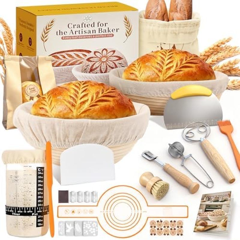 Fácil De Limpar Para Iniciantes Com Kit Completo De Massa Fermentada Manual , Suprimentos Cozimento De Pão , Cesta À Pro