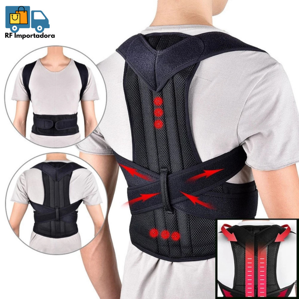 Corretor Postural Suporte Ajustável Ombros Costas Coluna