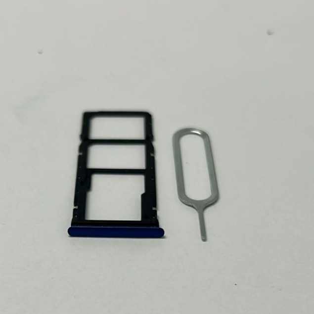 Gaveta Bandeja Slot Dual Chip Sim + Chave De Chip Para Redmi 7 Azul Escuro