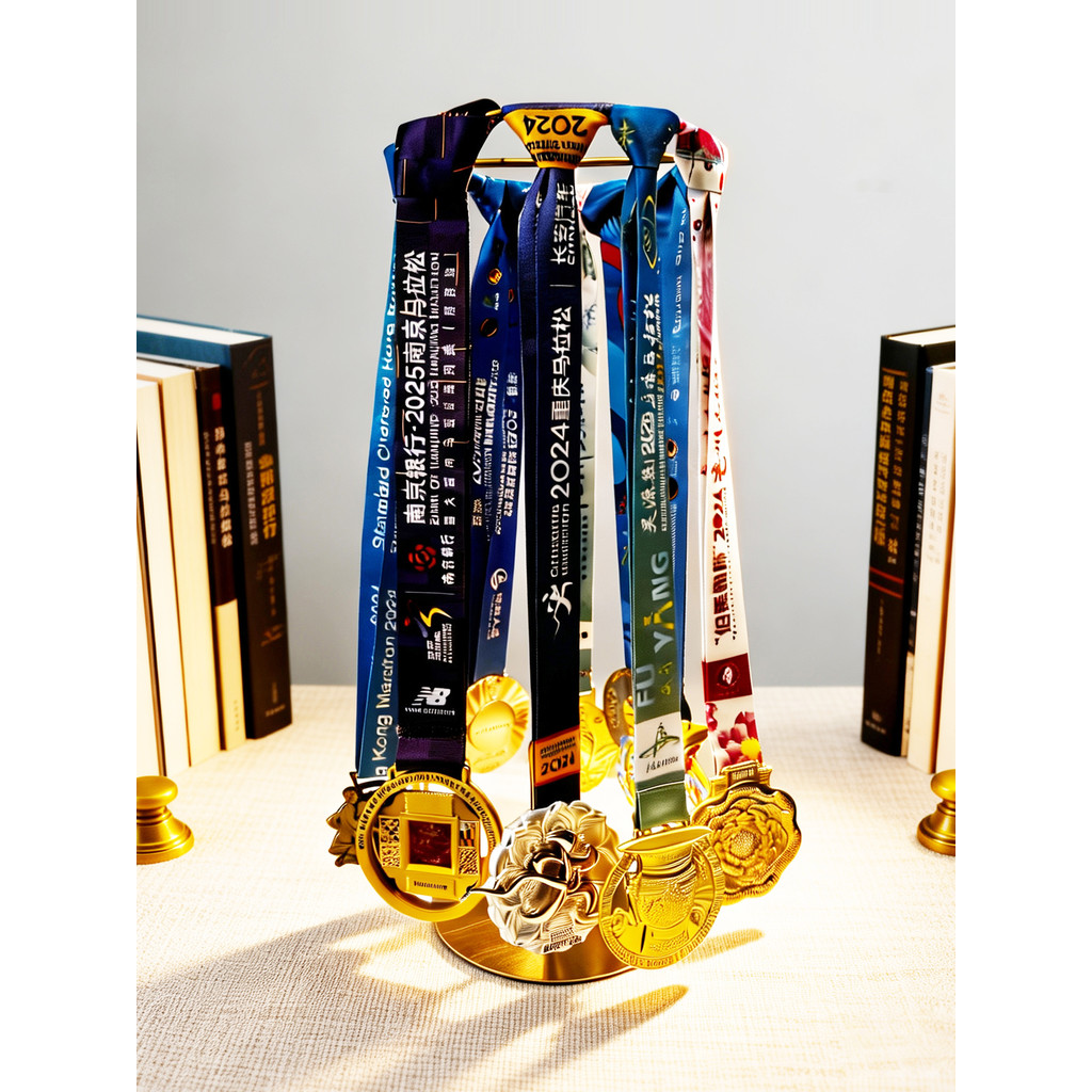 Suporte de exibição de medalha de três maratonas de ferro, medalha Off-Road, armazenamento de medalha esportiva, cabide