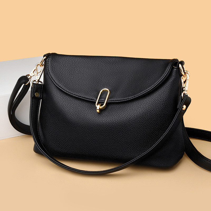 França MK & ins novo estilo de couro macio bolsa feminina High-End sentido bolsa de ombro grande capacidade feminino méd