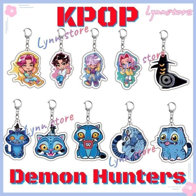 Acessórios de Anime KPOP, Caçadores de Demônios, Rumi, Zoe, Mira, Jinu, Chaveiro de Acrílico, Decoração, Pingentes para