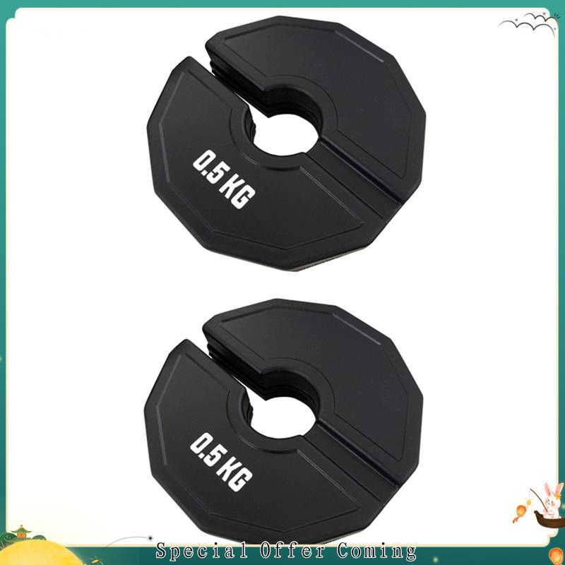 Hhuuele12pcs Ginásio Micro Placas 0.5KG Haltere Placa De Peso Fracionário Borracha Add-on Change Preto