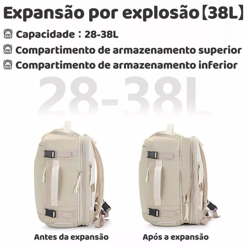 Mochila Executiva Expansível de 28 a 38L para Notebook 16 Polegadas — foto 8