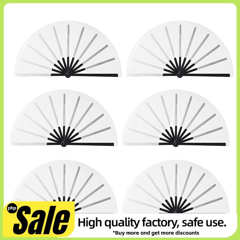 6 Peças De Poliéster Branco Ventilador De Mão Sublimação Em DIY Para Dança Impressão De Transferência De Calor