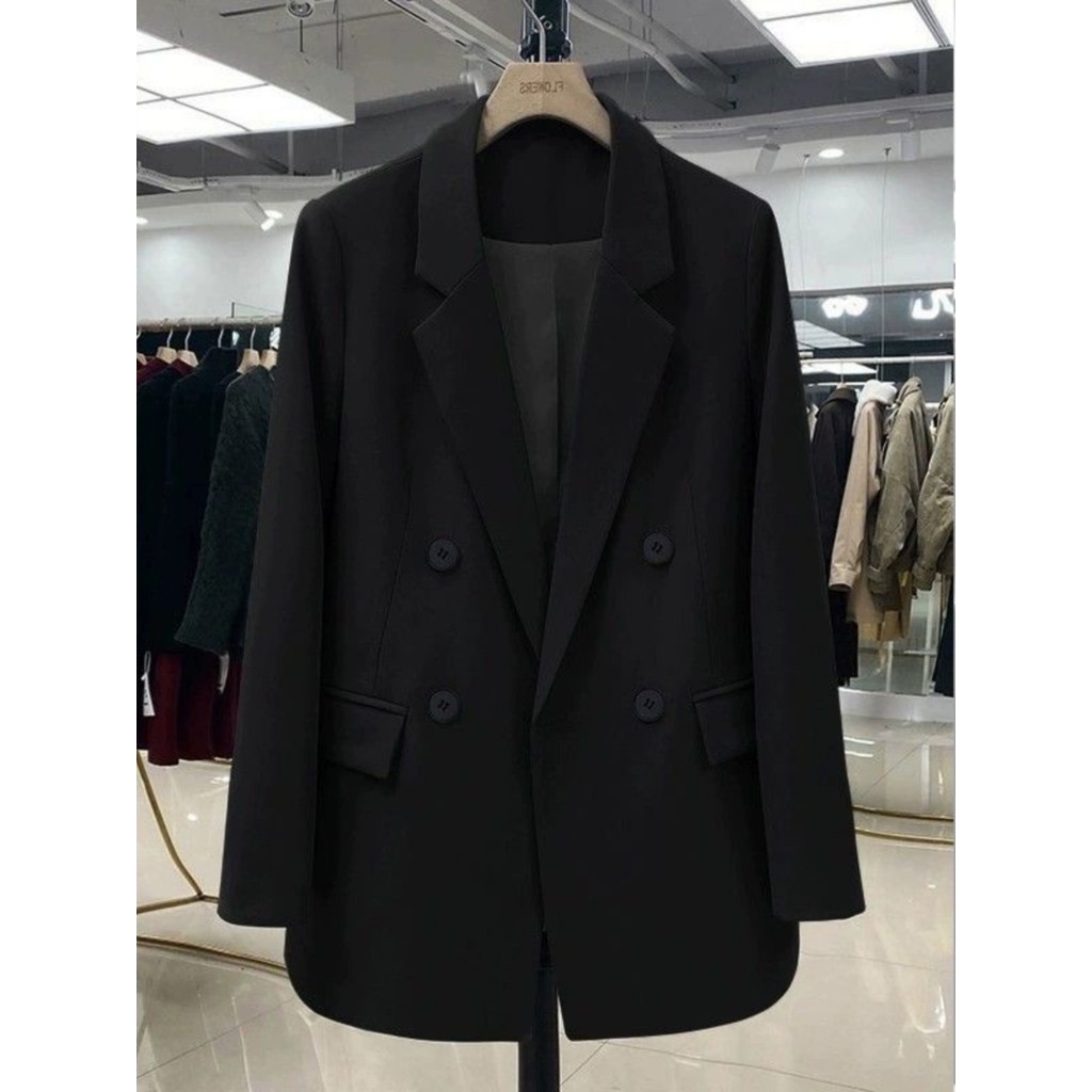 Fat mm tamanho grande mais magro olhar preto Formal terno Blazer feminino 150kg outono solto Casual All-Match pequeno te