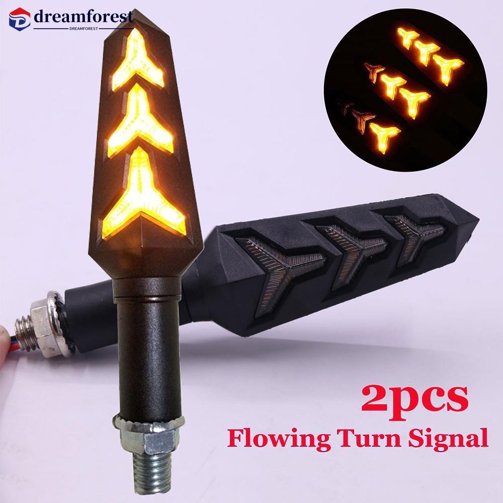 DREAMFOREST 2 Unidades De Motocicleta LED Lâmpada De Sinalização Sequencial Âmbar Fluindo Luzes Indicadoras C2V1