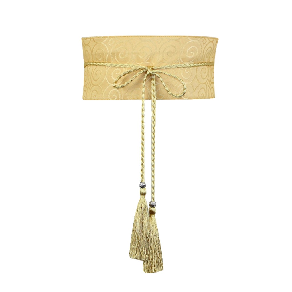 Estilo palácio branco escuro padrão cinto antigo Retro cinto largo requintado senhoras saia vestido decoração cinto larg