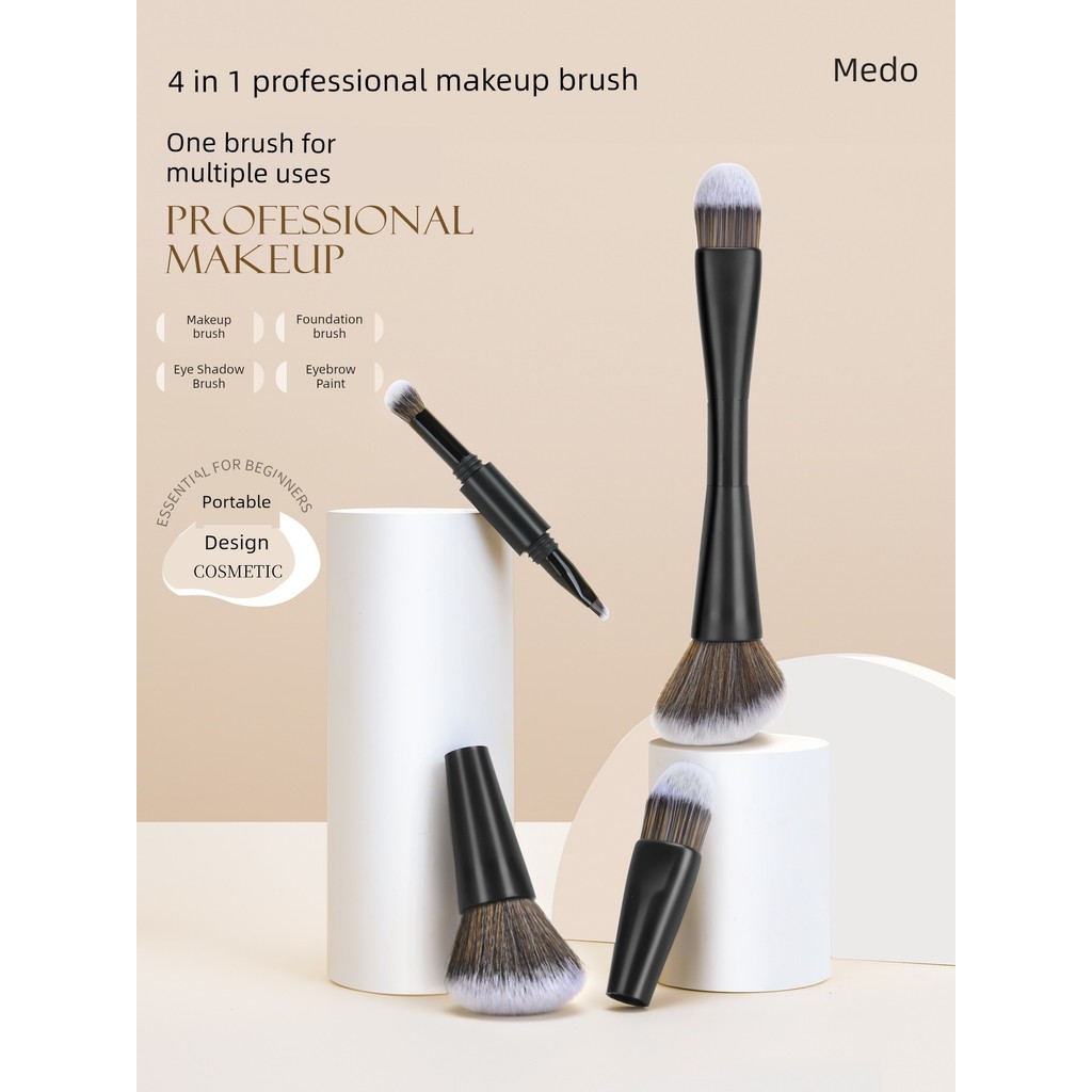 kit pincel maquiagem pincel maquiagem Meidao Pincel de maquiagem portátil quatro em um Pincel de maquiagem removível Pin