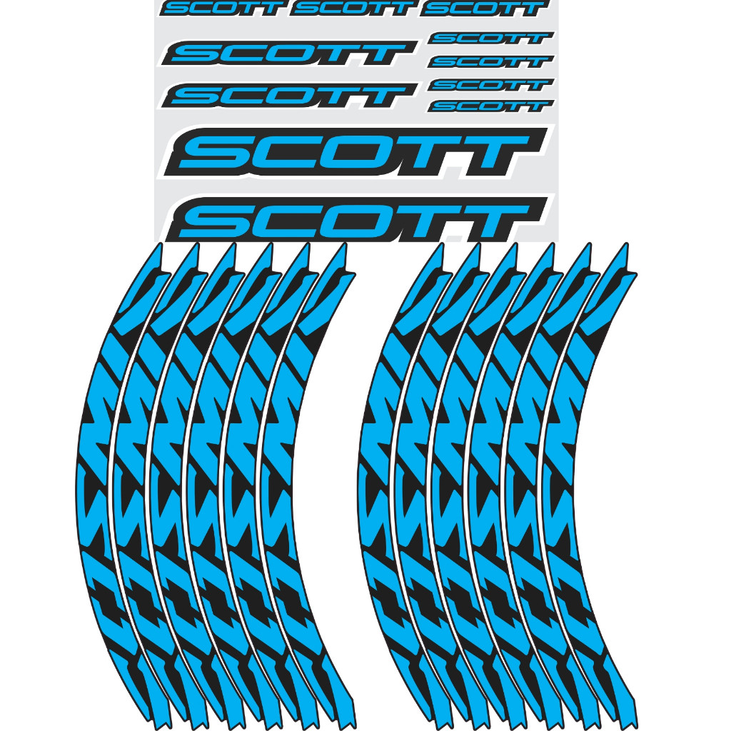 Kit com 23 Adesivos de Bicicleta Quadro e Rosa Compatível Bicicleta Scott e Cosmic Azul