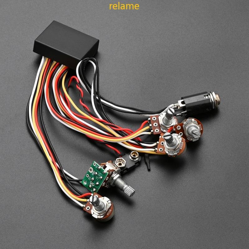 Rel Captadores Baixo Guitarra Captador 3 Banda Ativo Passivo EQ Equalizador Elétrico Pré-Amplificador Circuito Substi