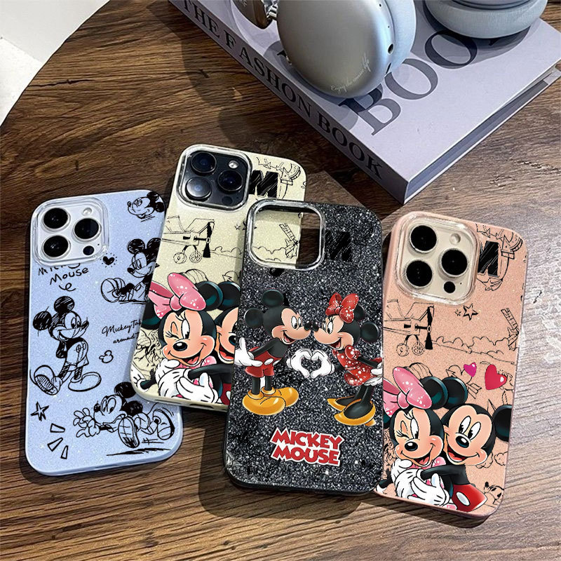 Capa Para Samsung A17 A07 A06 A15 A16 A14 A32 A56 A36 A55 A54 A23 S26 Mickey Mouse Com Um Coração Glitter