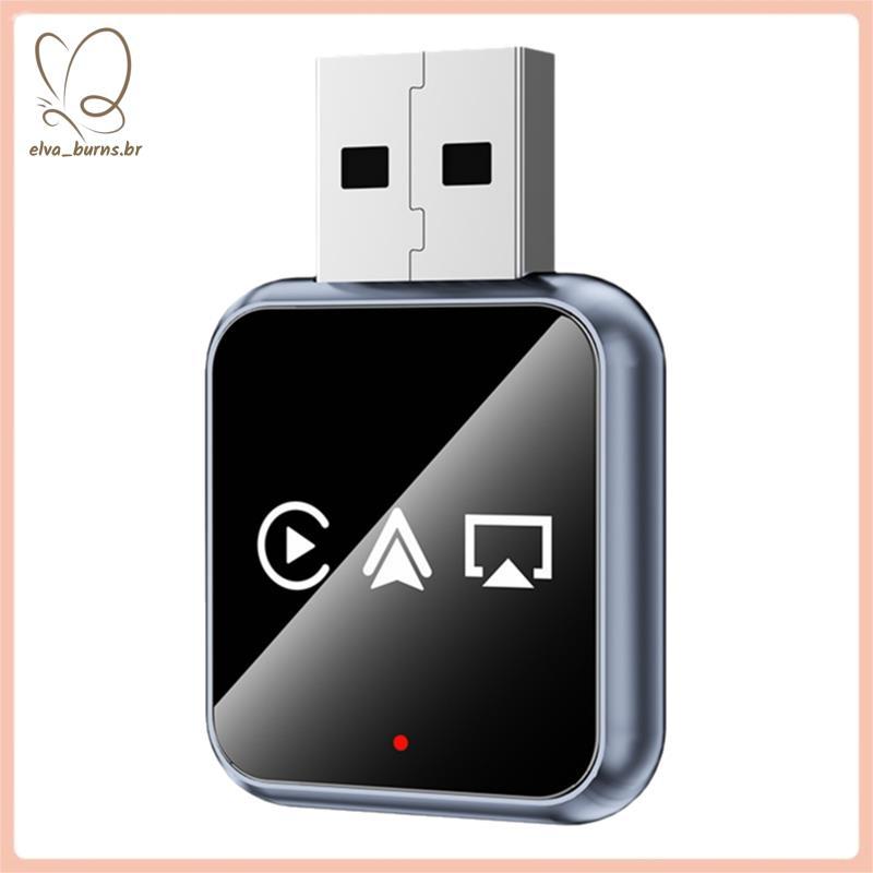 [elva_burns.br] Smart AI Carplay Airplay Android Auto Adaptador Dongle USB Sem Fio Com Para